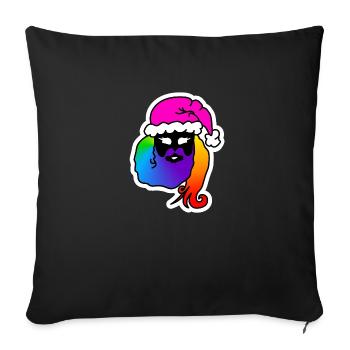 WeihnachtsMann-Frau Androgyn : Sticky Queer Pride - Sofakissenbezug 45 x 45 cm - Schwarz - Vorne