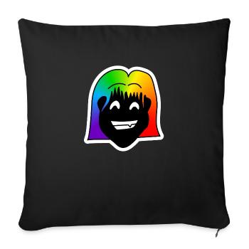 Großer Grinser : Sticky Queer Pride - Sofakissenbezug 45 x 45 cm - Schwarz - Vorne