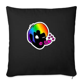 Blow the Kiss : Sticky Queer Pride - Sofa pillowcase 17,3'' x 17,3'' (45 x 45 cm) - black - Front