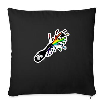 Schampus-Flasche Sekt-Flasche : Sticky Queer Pride - Sofakissenbezug 45 x 45 cm - Schwarz - Vorne