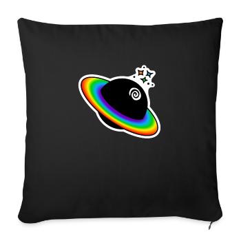 Rainbow Planet : Sticky Queer Pride - Sofa pillowcase 17,3'' x 17,3'' (45 x 45 cm) - black - Front