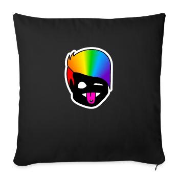 Wink Tongue : Sticky Queer Pride - Sofa pillowcase 17,3'' x 17,3'' (45 x 45 cm) - black - Front