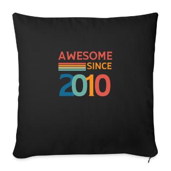 Awesome since 2010 - Housse de coussin décorative 45 x 45 cm - noir - Devant