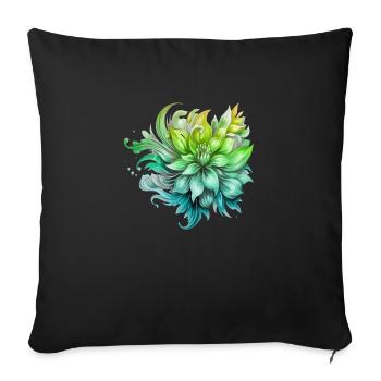 Flowers Hippie soul Groovy Summer time peace love - Sofa pillowcase 17,3'' x 17,3'' (45 x 45 cm) - black - Front