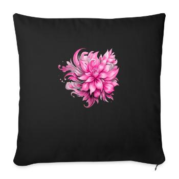 Flowers Hippie soul Groovy Summer time peace love - Sofa pillowcase 17,3'' x 17,3'' (45 x 45 cm) - black - Front