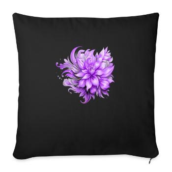 Flowers Hippie soul Groovy Summer time peace love - Sofa pillowcase 17,3'' x 17,3'' (45 x 45 cm) - black - Front