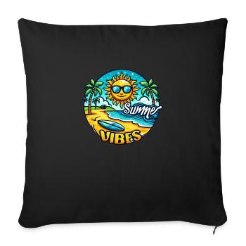 Tropical Summer Vibes - Sofa pillowcase 17,3'' x 17,3'' (45 x 45 cm) - black - Front