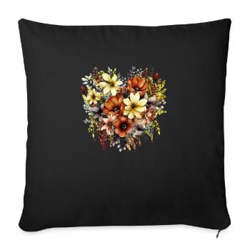 Flowers Hippie soul Groovy Summer time peace love - Sofa pillowcase 17,3'' x 17,3'' (45 x 45 cm) - black - Front