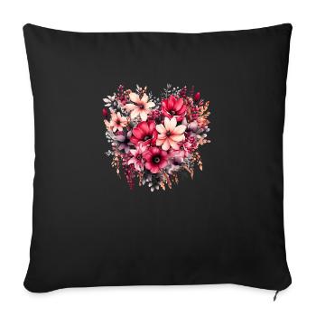 Flowers Hippie soul Groovy Summer time peace love - Sofa pillowcase 17,3'' x 17,3'' (45 x 45 cm) - black - Front