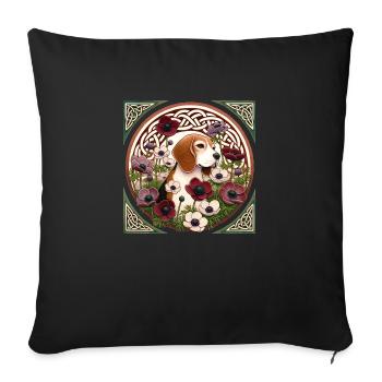 Beagle - Sofakissenbezug 45 x 45 cm - Schwarz - Vorne