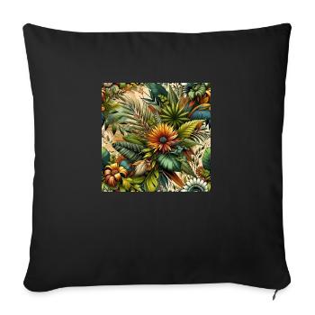 Vibrant Botanical Extravaganza - Sofa pillowcase 17,3'' x 17,3'' (45 x 45 cm) - black - Front