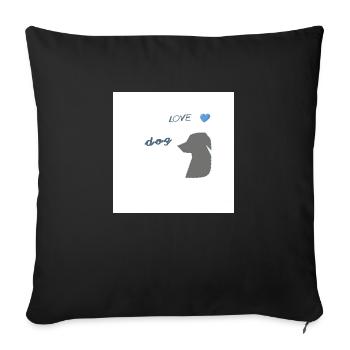 Dog - Sofa pillowcase 17,3'' x 17,3'' (45 x 45 cm) - black - Front