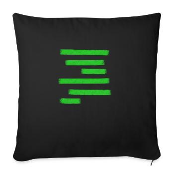 Green Paint Bars - Sofa pillowcase 17,3'' x 17,3'' (45 x 45 cm) - black - Front