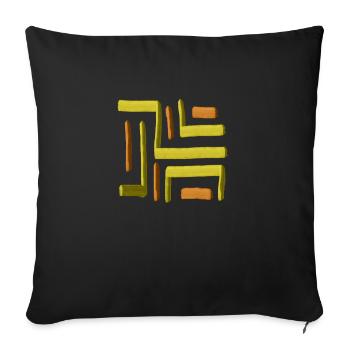 Yellow Paint Maze - Sofa pillowcase 17,3'' x 17,3'' (45 x 45 cm) - black - Front