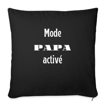Mode papa activé - Housse de coussin décorative 45 x 45 cm - noir - Devant