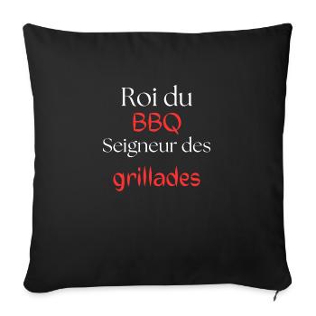 King of the BBQ, lord of the grill. - Sofa pillowcase 17,3'' x 17,3'' (45 x 45 cm) - black - Front