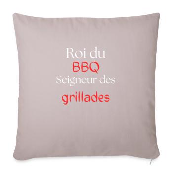 Roi du BBQ, seigneur des grillades. - Housse de coussin décorative 45 x 45 cm - taupe clair - Devant