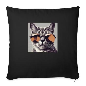 Cool Cat #1 - Sofakissenbezug 45 x 45 cm - Schwarz - Vorne