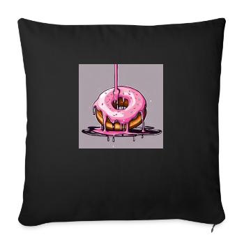 Donut 1 - Sofakissenbezug 45 x 45 cm - Schwarz - Vorne