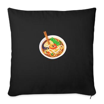 Bowl of noodles and soup ramen - Sofa pillowcase 17,3'' x 17,3'' (45 x 45 cm) - black - Front