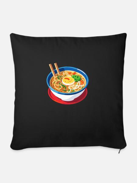 Nudelsuppe Ramen Japanisch - Sofakissenbezug 45 x 45 cm - Schwarz