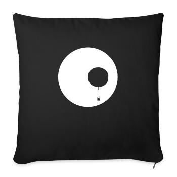 Balloon in the Moon - Silhouette of the Gas Balloon - Sofa pillowcase 17,3'' x 17,3'' (45 x 45 cm) - black - Front