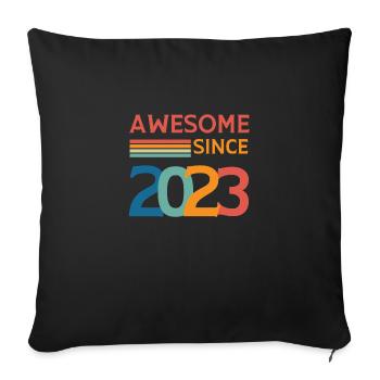 Awesome since 2023 - Housse de coussin décorative 45 x 45 cm - noir - Devant