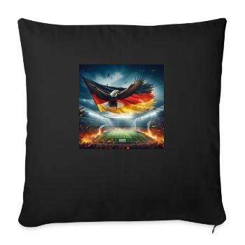 Aigle allemand dans le stade de football - Housse de coussin décorative 45 x 45 cm - noir - Devant