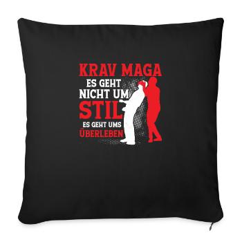 Krav Maga Arts Martiaux Sports de contact - Housse de coussin décorative 45 x 45 cm - noir - Devant