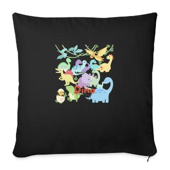 Dino party - Sofa pillowcase 17,3'' x 17,3'' (45 x 45 cm) - black - Front