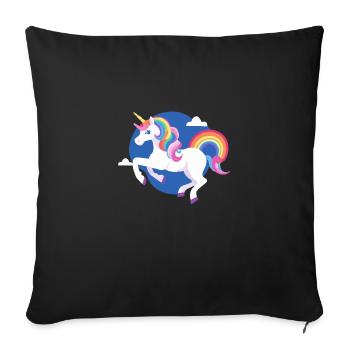 Licorne arc-en-ciel Licorne Cheval arc-en-ciel LGBTQ 4 - Housse de coussin décorative 45 x 45 cm - noir - Devant