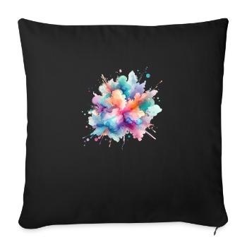 splash drop liquid abstract background water wave - Sofa pillowcase 17,3'' x 17,3'' (45 x 45 cm) - black - Front