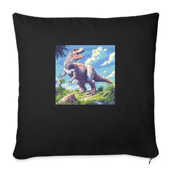 dinosaur - Sofa pillowcase 17,3'' x 17,3'' (45 x 45 cm) - black - Front