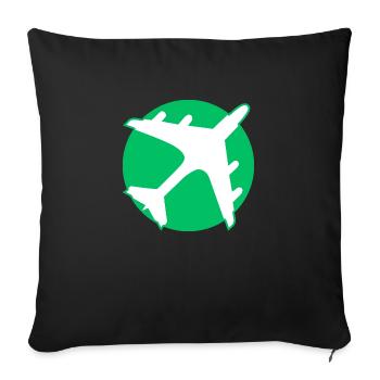 Air travel - Sofa pillowcase 17,3'' x 17,3'' (45 x 45 cm) - black - Front