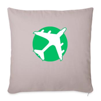 Voyage en avion - Housse de coussin décorative 45 x 45 cm - taupe clair - Devant