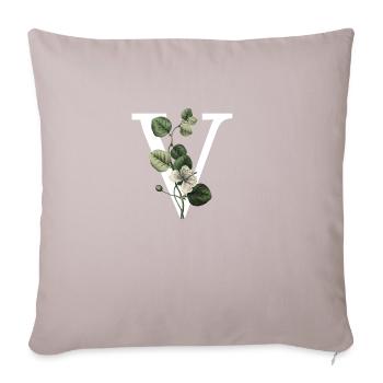 Green Botanical Letter V - Sofa pillowcase 17,3'' x 17,3'' (45 x 45 cm) - light taupe - Front