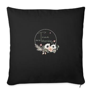 Bridal Team Crown Boho Flowers - Sofa pillowcase 17,3'' x 17,3'' (45 x 45 cm) - black - Front