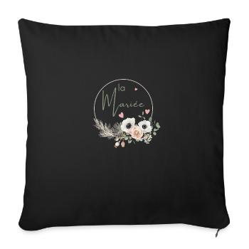 Bridal Crown Boho Flowers - Sofa pillowcase 17,3'' x 17,3'' (45 x 45 cm) - black - Front