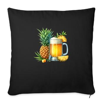 Été Lac Nature Flore Art Fleurs Mer Plage - Housse de coussin décorative 45 x 45 cm - noir - Devant