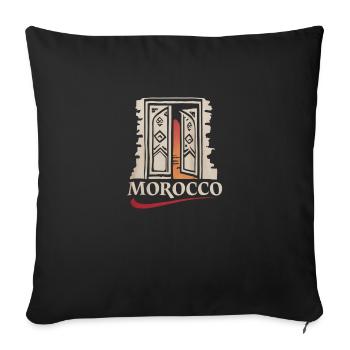 Moroccan Door - Sofa pillowcase 17,3'' x 17,3'' (45 x 45 cm) - black - Front