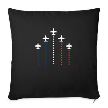 Patrouille de France meeting aérien en formation - Housse de coussin décorative 45 x 45 cm - noir - Devant