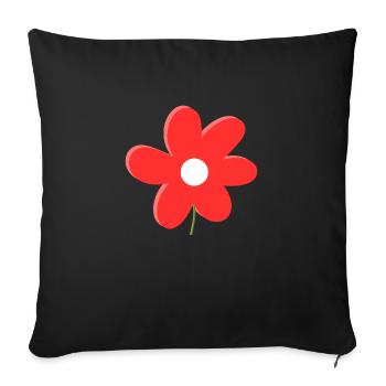 Red Daisy Flower - Sofa pillowcase 17,3'' x 17,3'' (45 x 45 cm) - black - Front