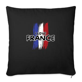 France flag blue white red - Sofa pillowcase 17,3'' x 17,3'' (45 x 45 cm) - black - Front