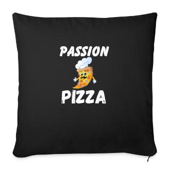 PASSION PIZZA - Sofa pillowcase 17,3'' x 17,3'' (45 x 45 cm) - black - Front