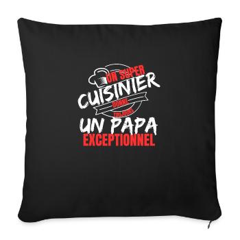 COOK DAD - Sofa pillowcase 17,3'' x 17,3'' (45 x 45 cm) - black - Front