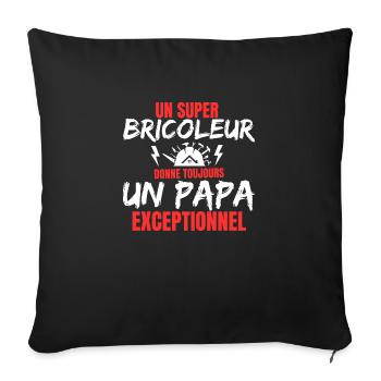 PAPA BRICOLEUR - Housse de coussin décorative 45 x 45 cm - noir - Devant