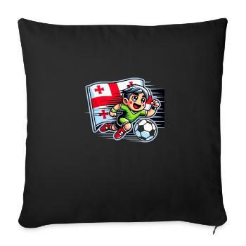 Joueur de football géorgien - Housse de coussin décorative 45 x 45 cm - noir - Devant
