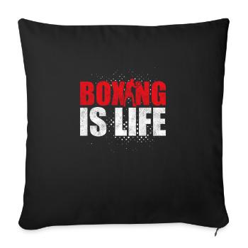 La boxe est un boxeur d’entraînement de la vie - Housse de coussin décorative 45 x 45 cm - noir - Devant