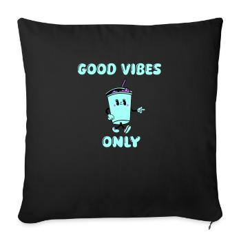 drink cartoon vibes - Sofakissenbezug 45 x 45 cm - Schwarz - Vorne