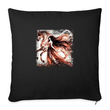 Flowers Women girl fashion design art female style - Sofa pillowcase 17,3'' x 17,3'' (45 x 45 cm) - black - Front